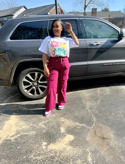 Playing it cool pants ( fuschia )