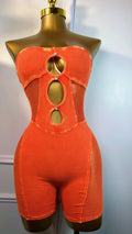 Orange bae romper
